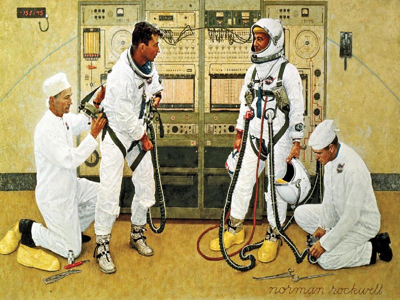 Norman Rockwell Commemorates Gemini Program with Grissom and Young