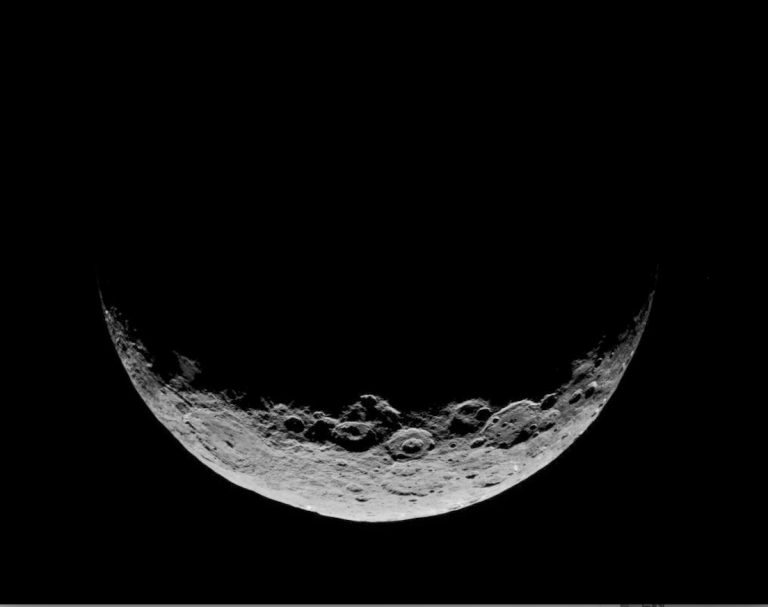 NASA’s Dawn Sees Crescent Ceres