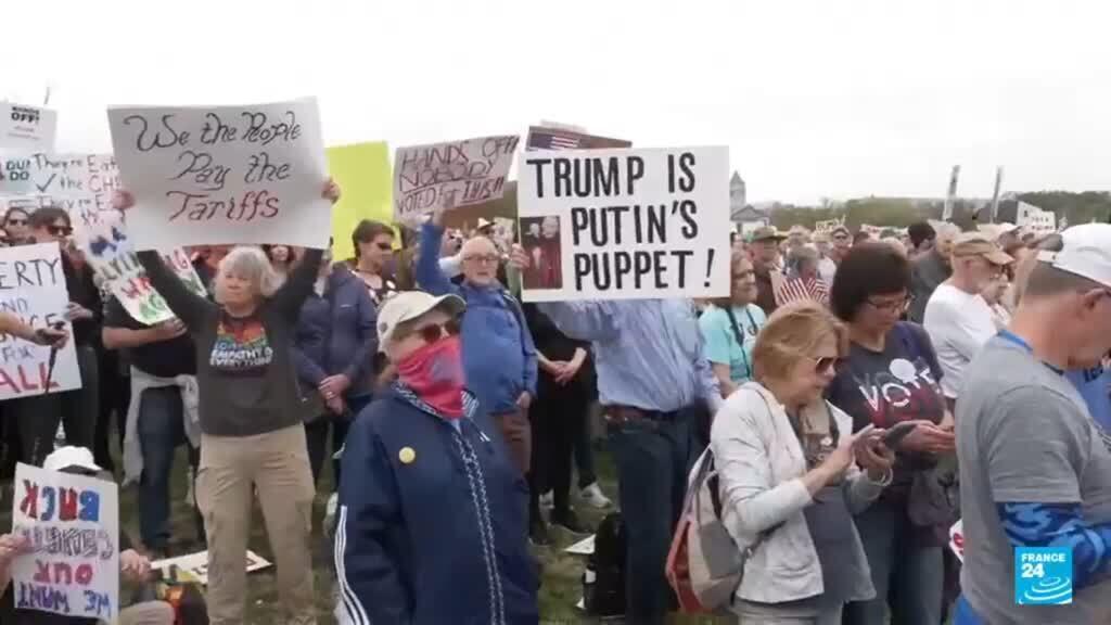 Protestas multitudinarias en EE. UU. contra presidente Trump y Elon Musk