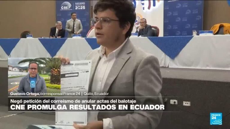 Informe desde Quito: CNE promulga triunfo de Noboa en elecciones presidenciales
